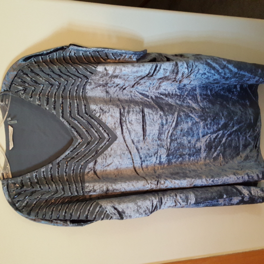 FREE w/ Purchase of $50 or more. Soft Surroundings Gray Velvet Top